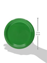 Festive Green Round Disposable Plastic Plates - 7" (6 Packs Of 50) - Sturdy Dinnerware For Parties, Events & Everyday Use - (300 Pcs.)